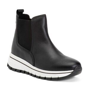 GABOR Leather Hi Top Low Heel Sneakers